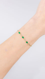 Emerald Pear & Round Diamond Beaded Bracelet Bracelets Princess Bride Diamonds