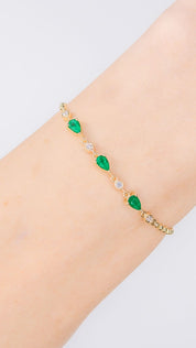 Emerald Pear & Round Diamond Beaded Bracelet Bracelets Princess Bride Diamonds