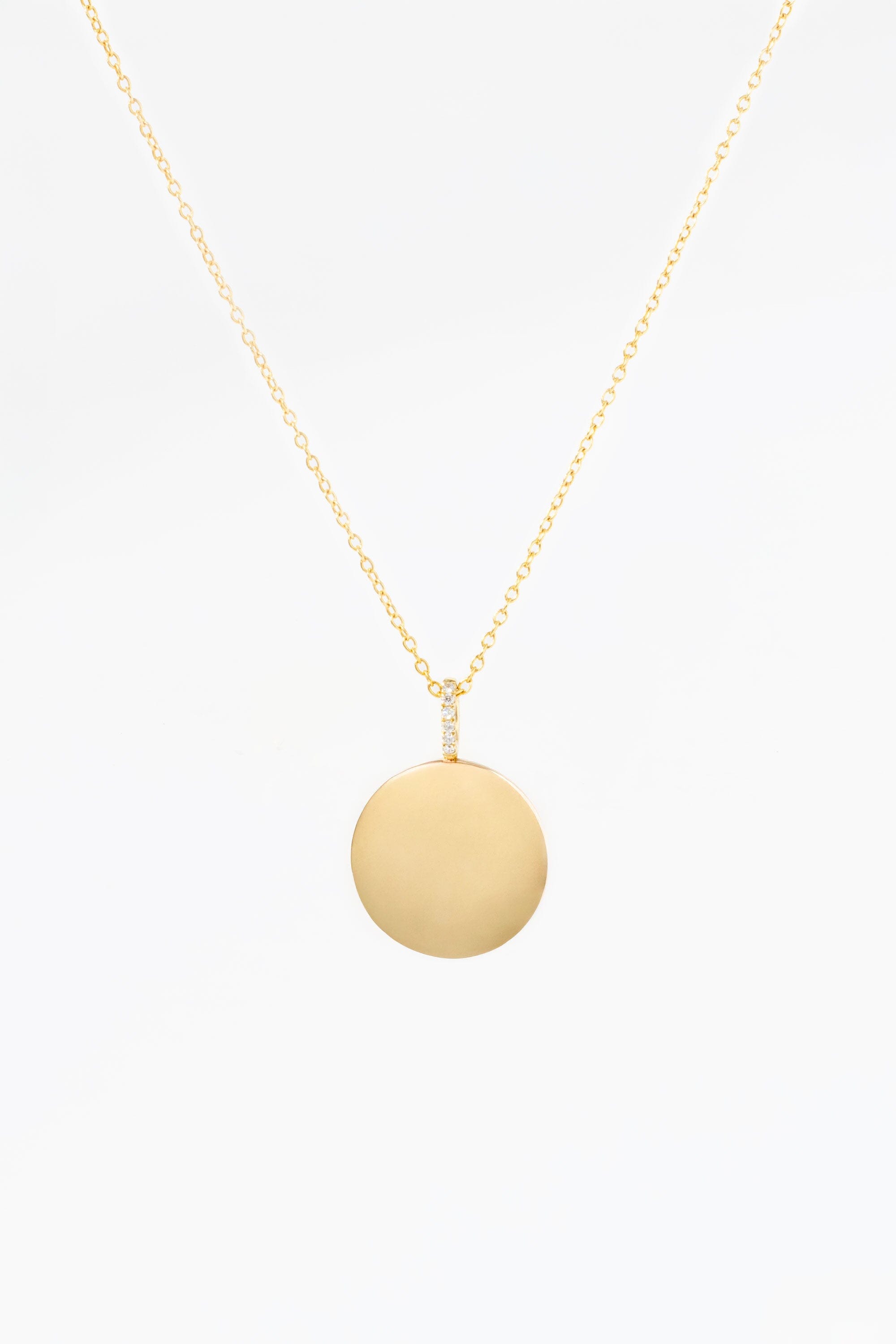 Engravable High Polish Gold Pendant with Diamond Bail Necklaces Princess Bride Diamonds