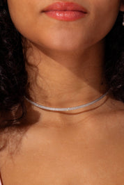 Four Row Diamonds Pavé Choker Necklaces Princess Bride Diamonds