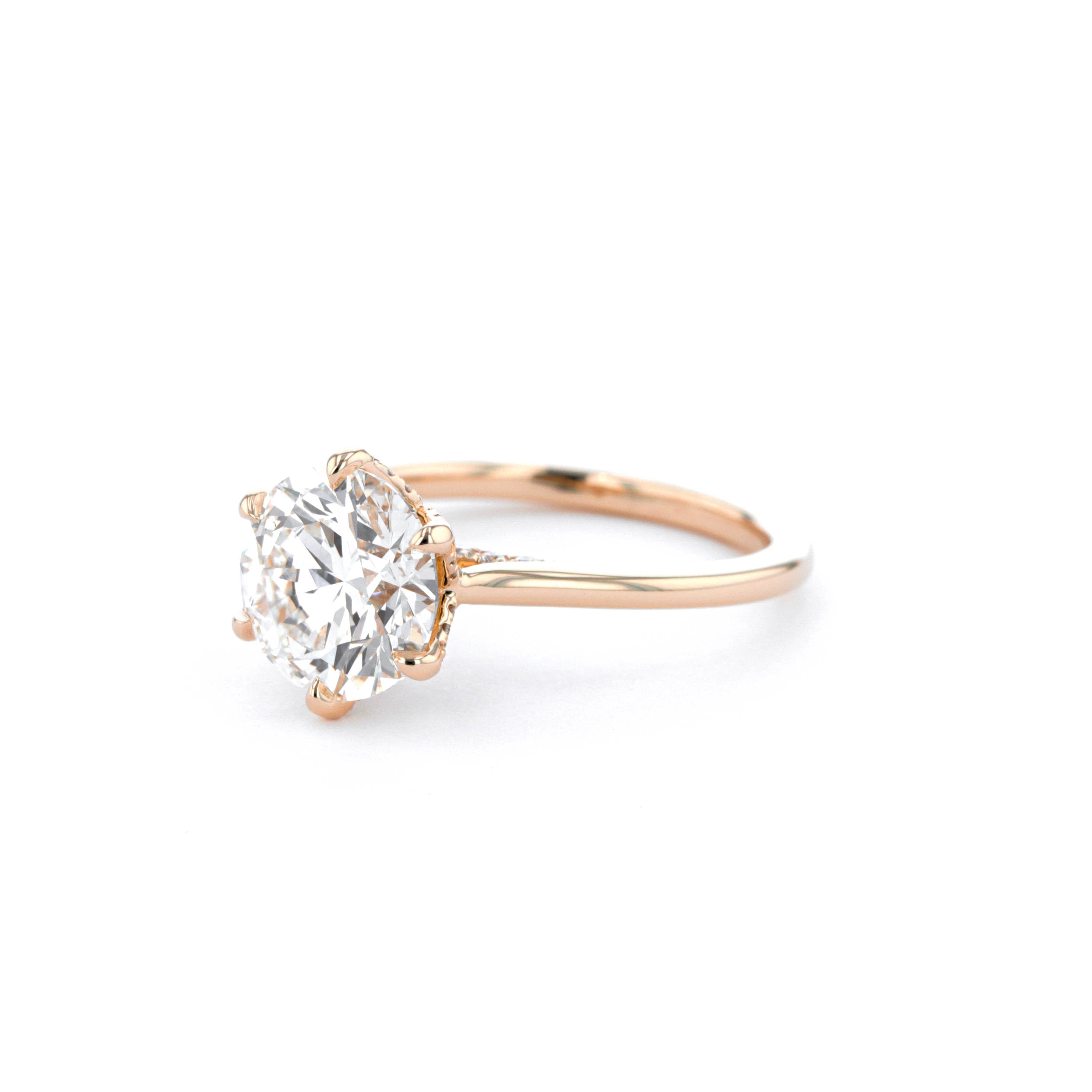 Isabela Round High Polish Engagement Rings Princess Bride Diamonds