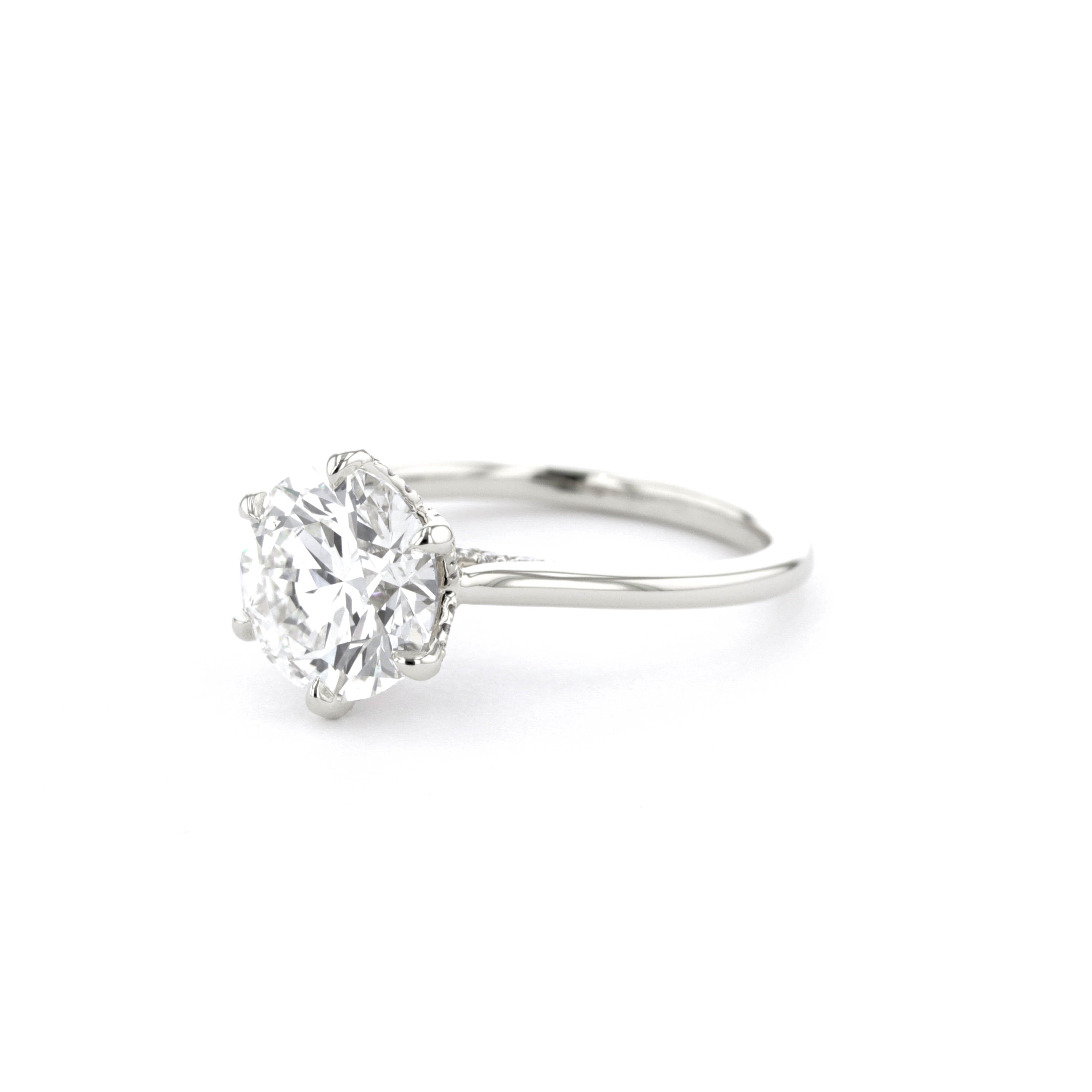 Isabela Round High Polish Engagement Rings Princess Bride Diamonds