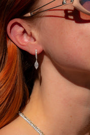 Marquise Drop Hoops Earrings Princess Bride Diamonds