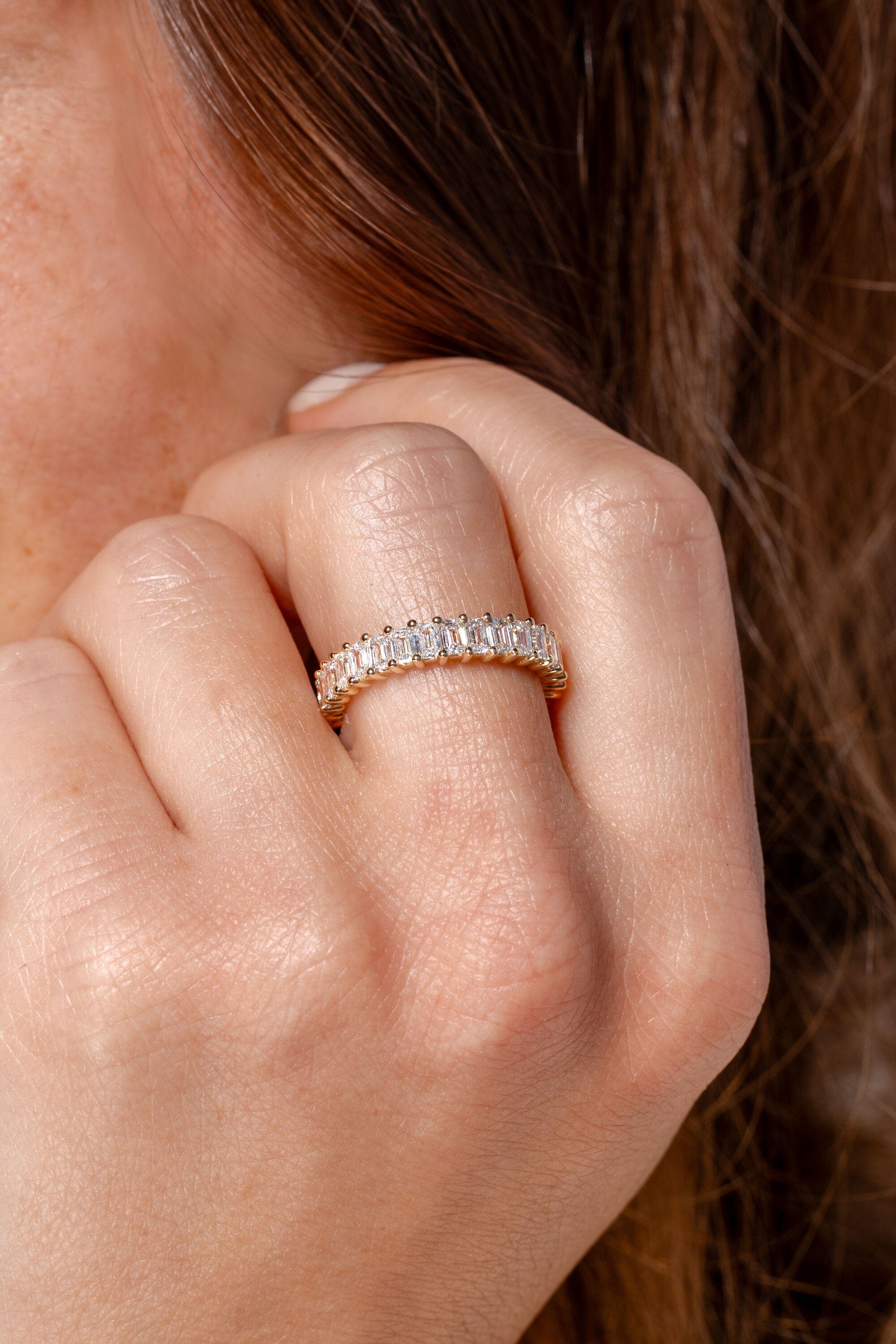 Mini Emerald Lab Diamond Band Rings Princess Bride Diamonds