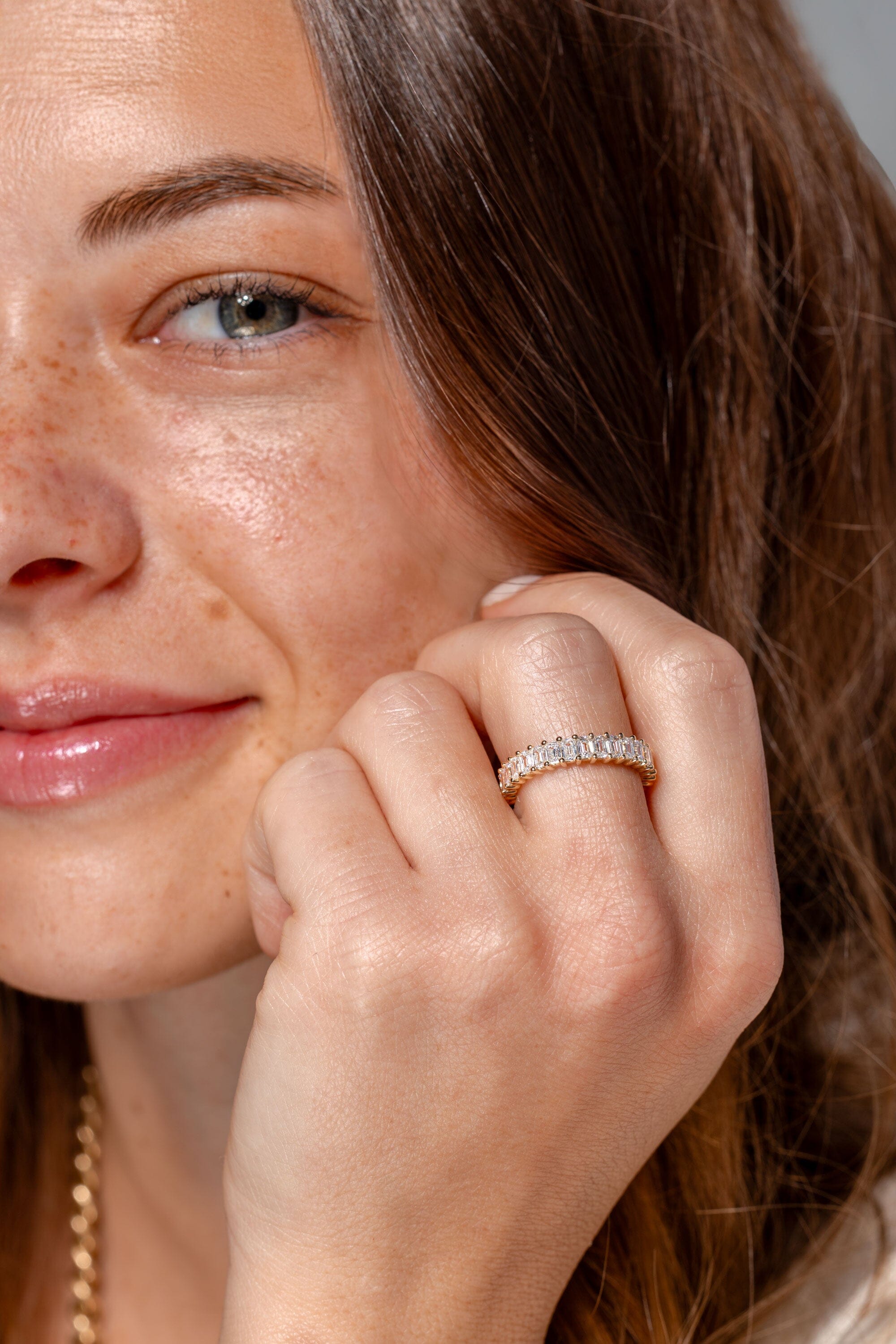 Mini Emerald Lab Diamond Band Rings Princess Bride Diamonds