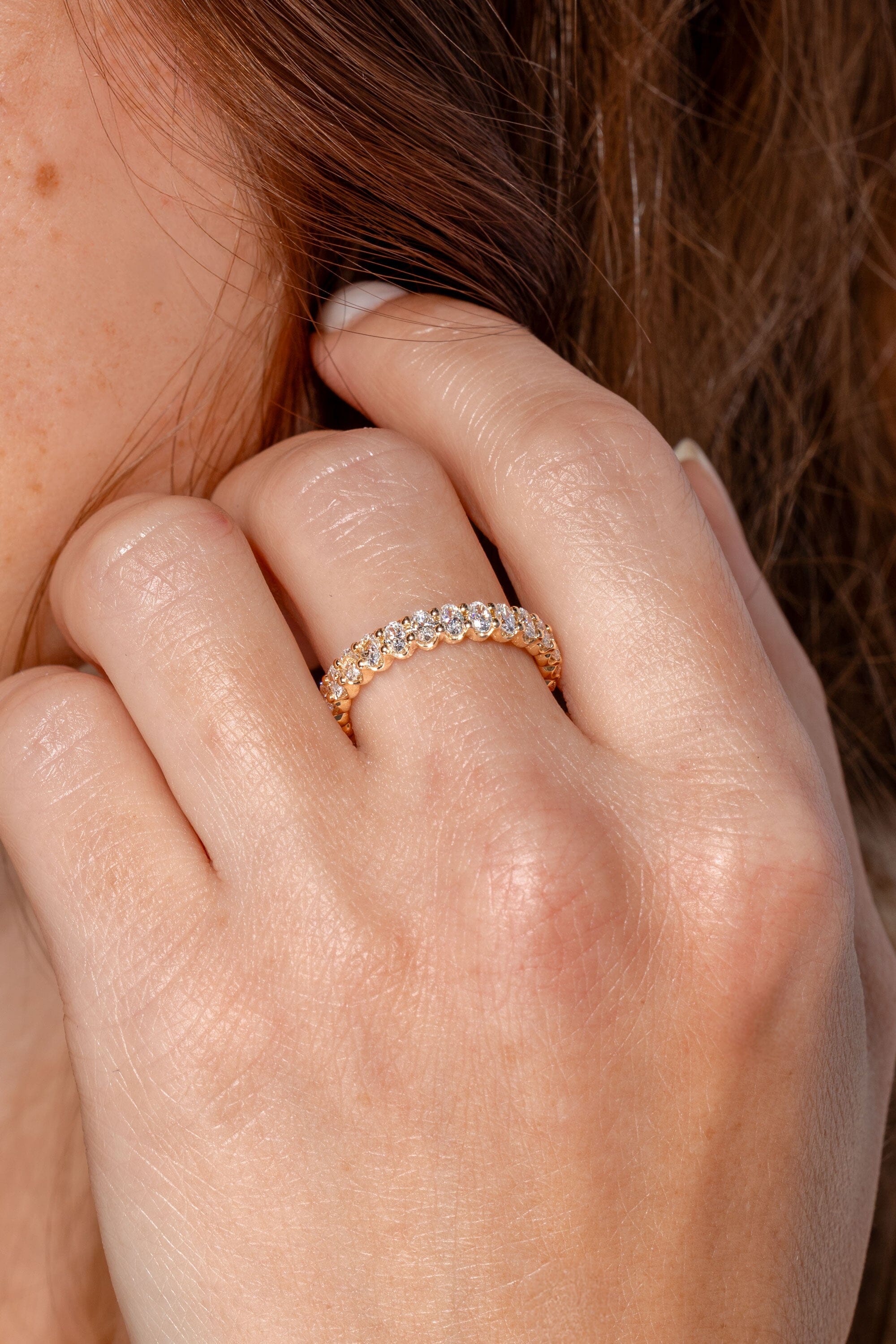 Mini Oval Lab Diamond Band Rings Princess Bride Diamonds