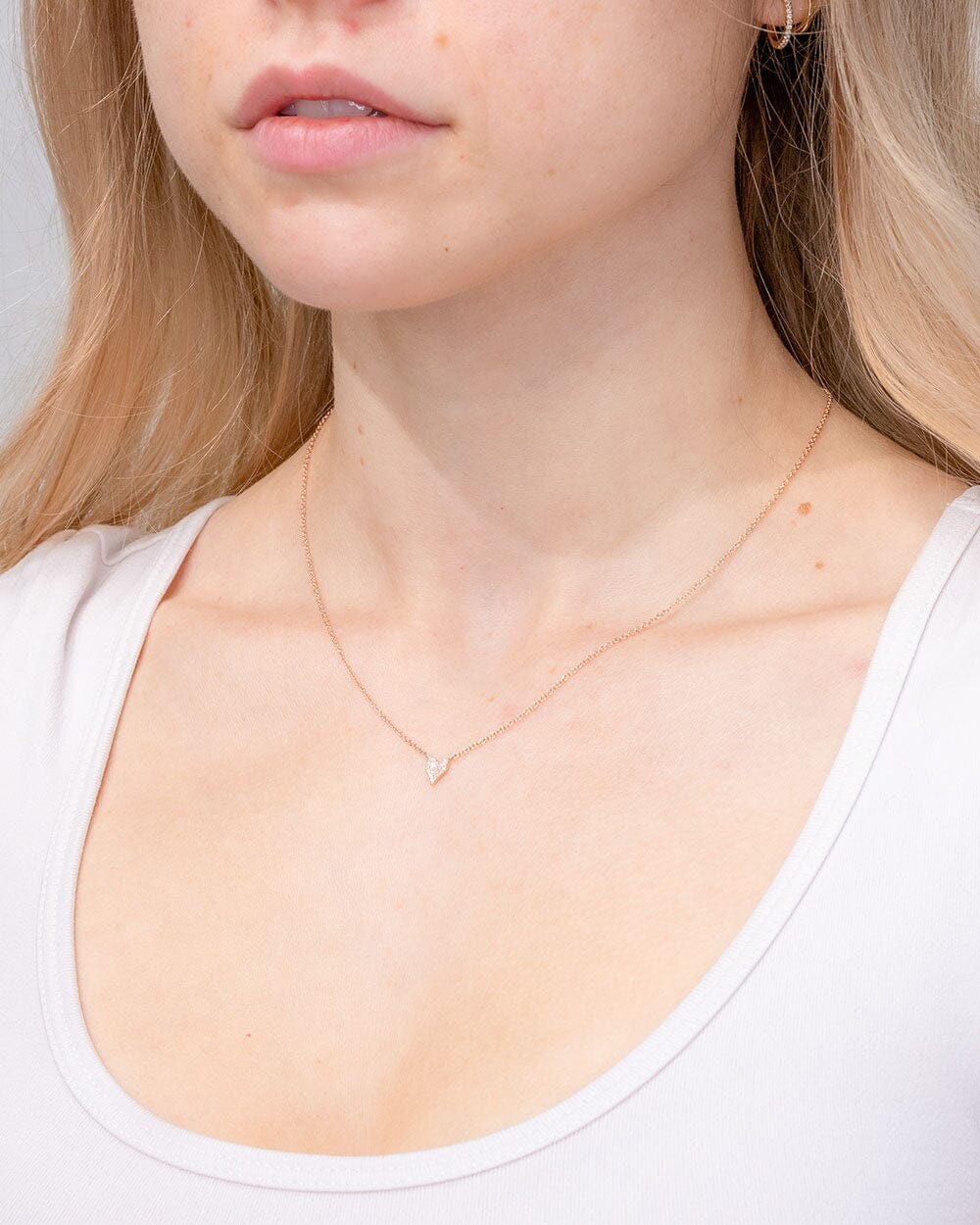 Mini Pavé Heart Necklace Rose Gold Necklaces Princess Bride Diamonds