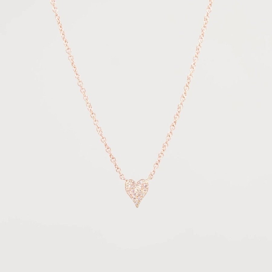 Mini Pavé Heart Necklace Rose Gold Necklaces Princess Bride Diamonds