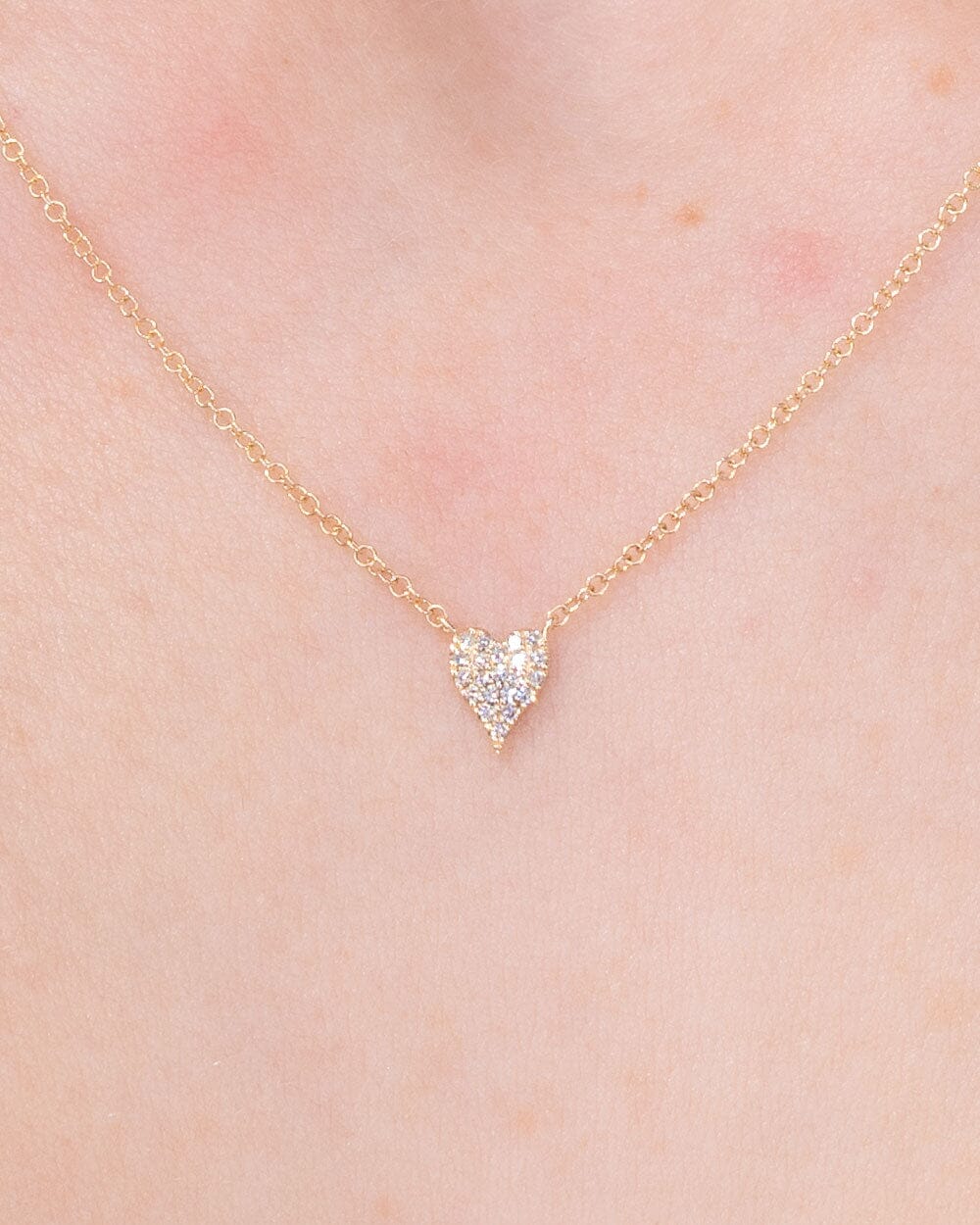 Mini Pavé Heart Necklace Yellow Gold Necklaces Princess Bride Diamonds