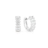 Mini Radiant Diamond Huggies Earrings Princess Bride Diamonds 14K White Gold 