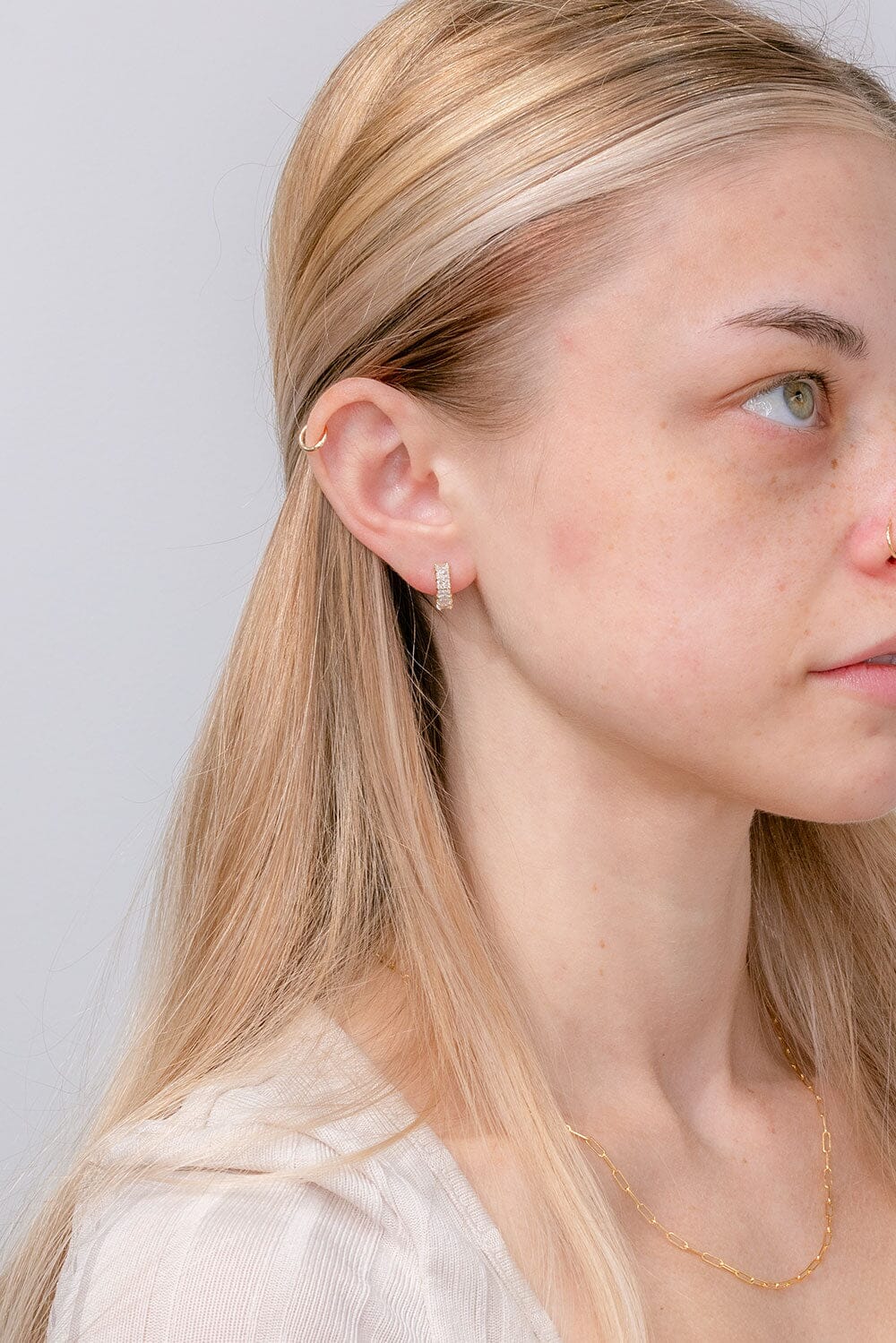 Mini Radiant Diamond Huggies Earrings Princess Bride Diamonds