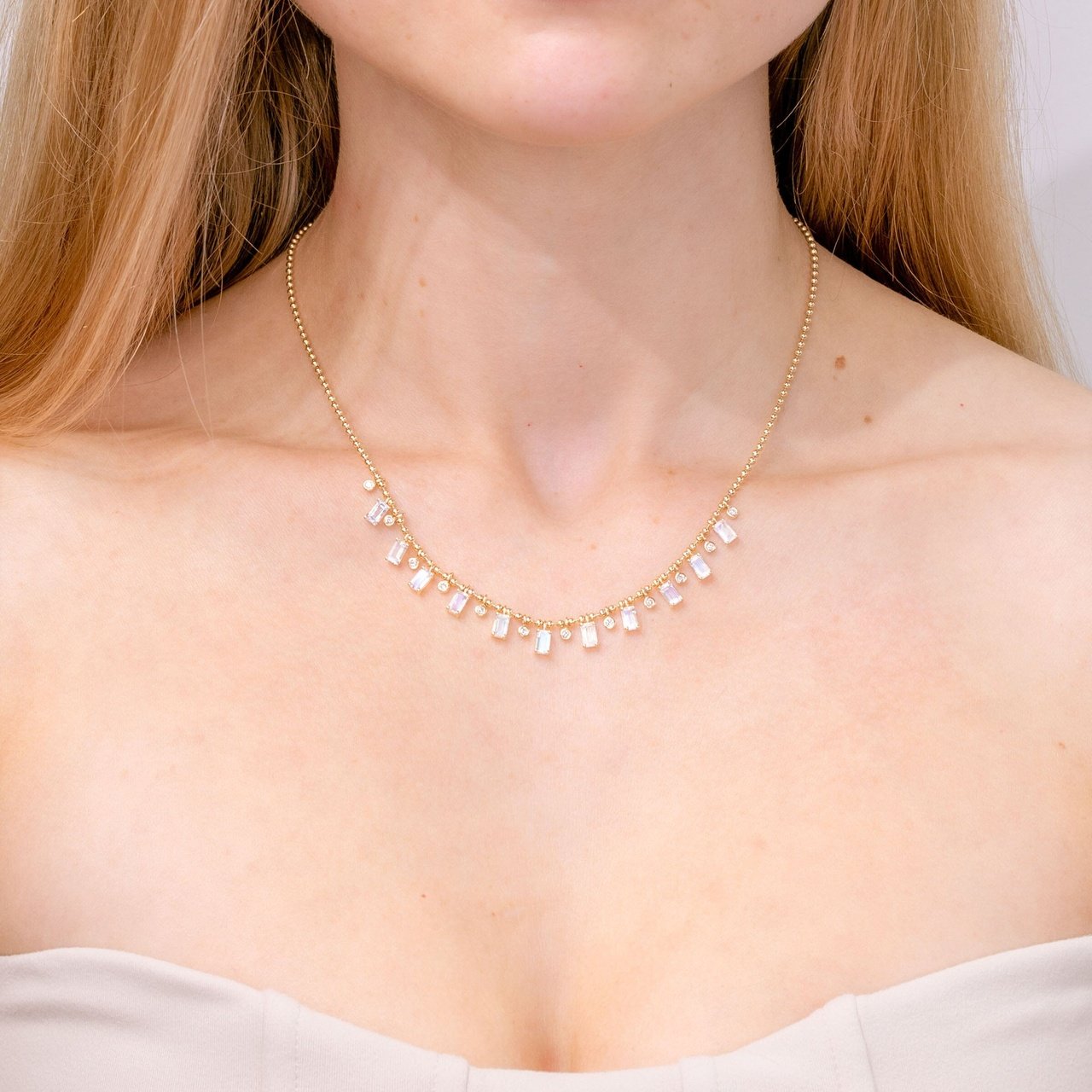 Moonstone and Diamond Drip Necklace Necklaces Princess Bride Diamonds