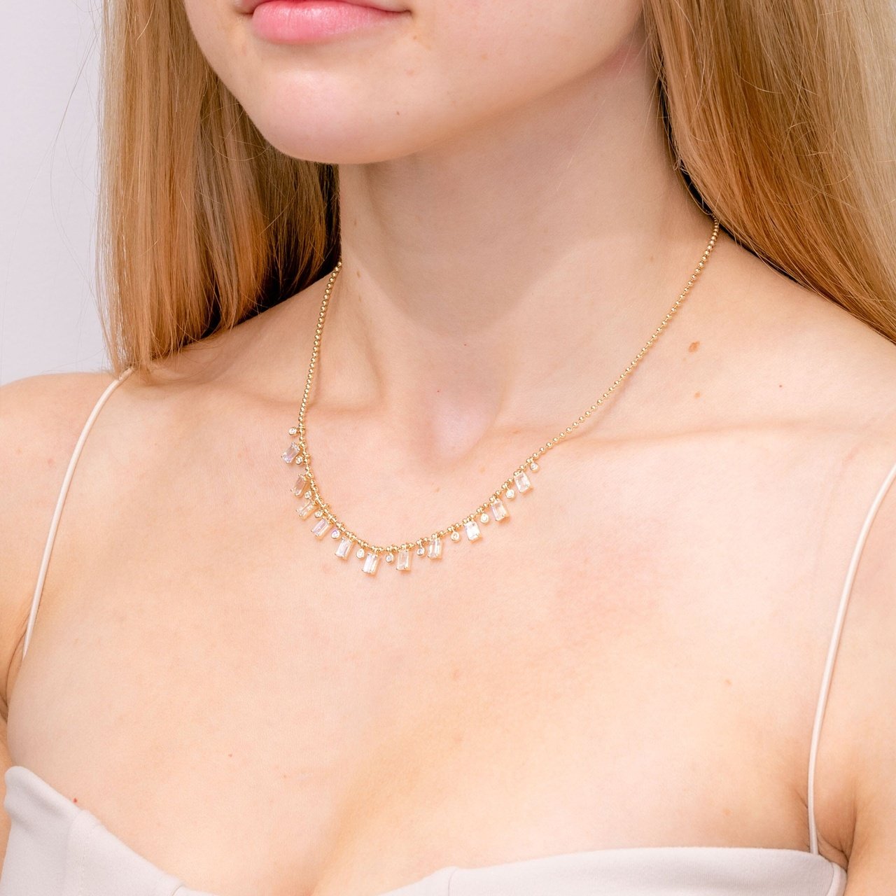 Moonstone and Diamond Drip Necklace Necklaces Princess Bride Diamonds