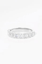 Mini Emerald Bezel Diamond Ring