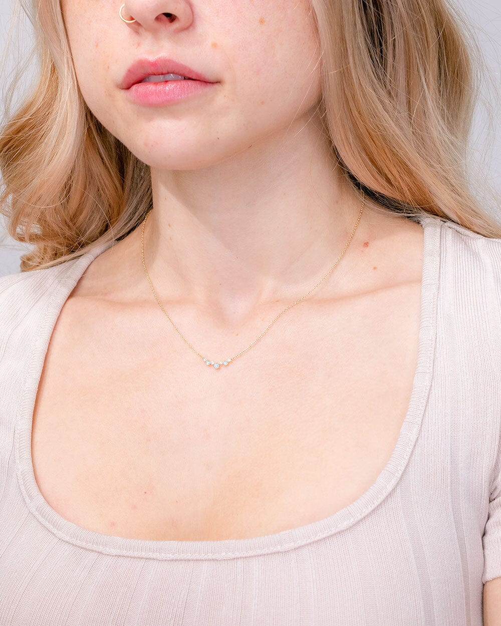 Opal & Diamond Curve Necklace Necklaces Princess Bride Diamonds