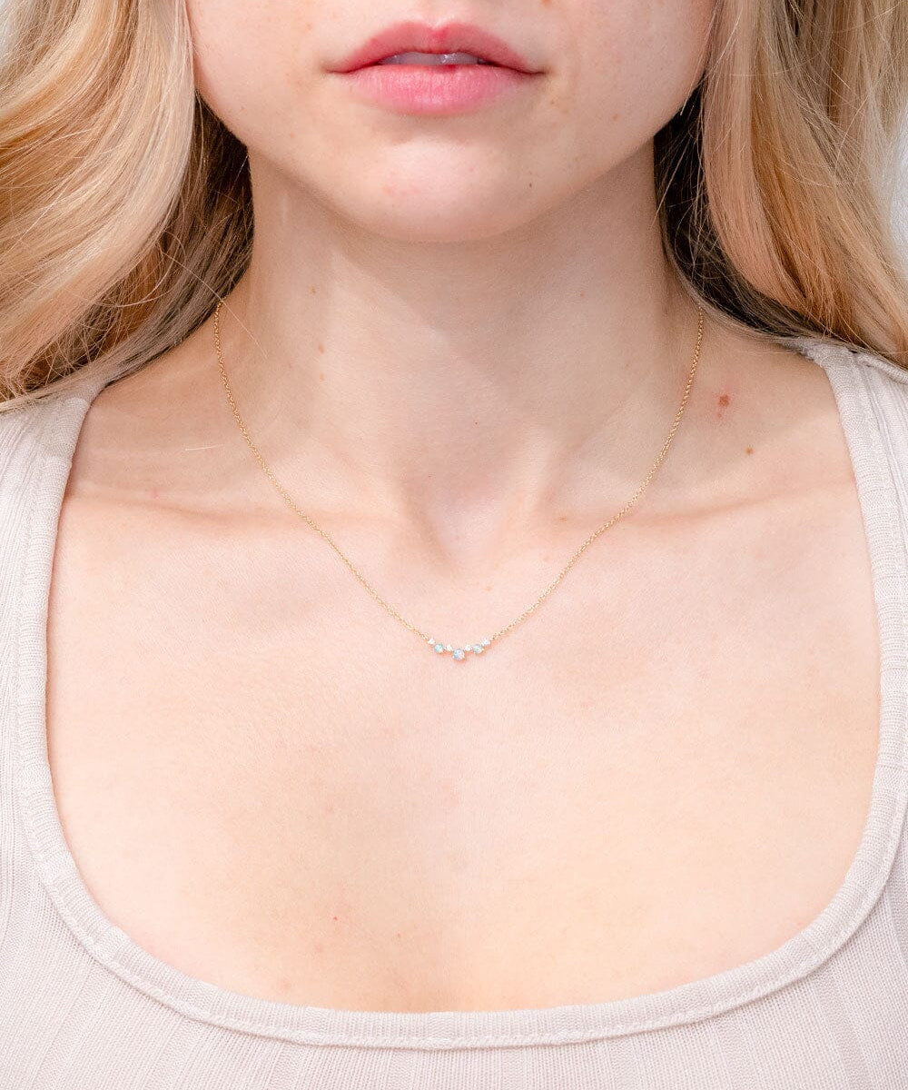 Opal & Diamond Curve Necklace Necklaces Princess Bride Diamonds 