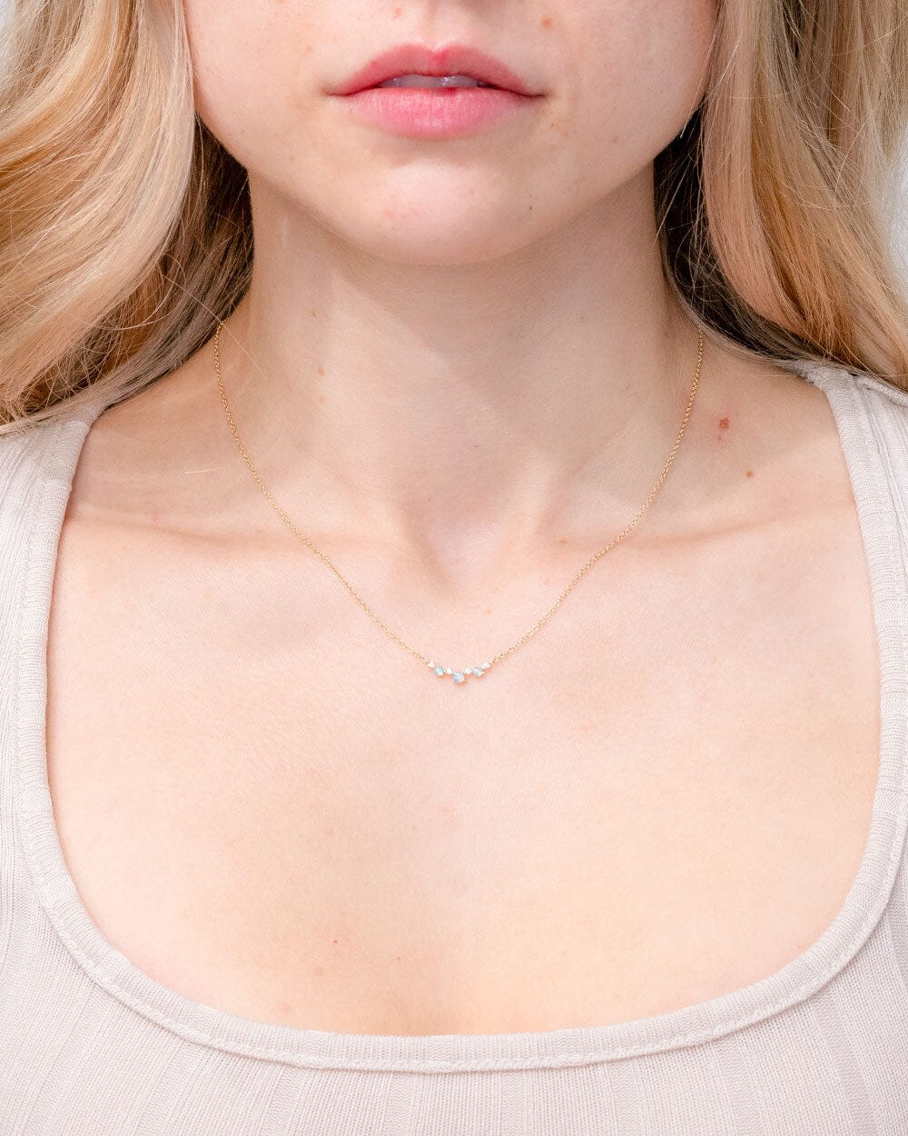 Opal & Diamond Curve Necklace Necklaces Princess Bride Diamonds