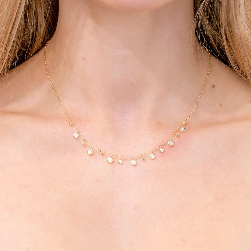 Opal & Diamond Drip Necklace Necklaces Princess Bride Diamonds