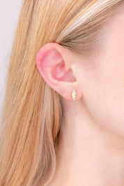 Opal & Diamond Trio Studs Earrings Princess Bride Diamonds 