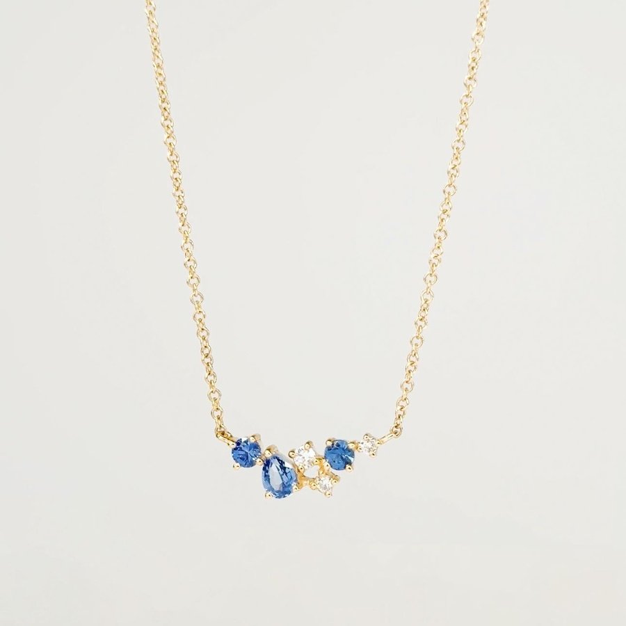 Organic Sapphire and Diamond Necklace Necklaces Princess Bride Diamonds