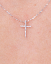 Pavé Cross 14k White Gold Necklaces Princess Bride Diamonds