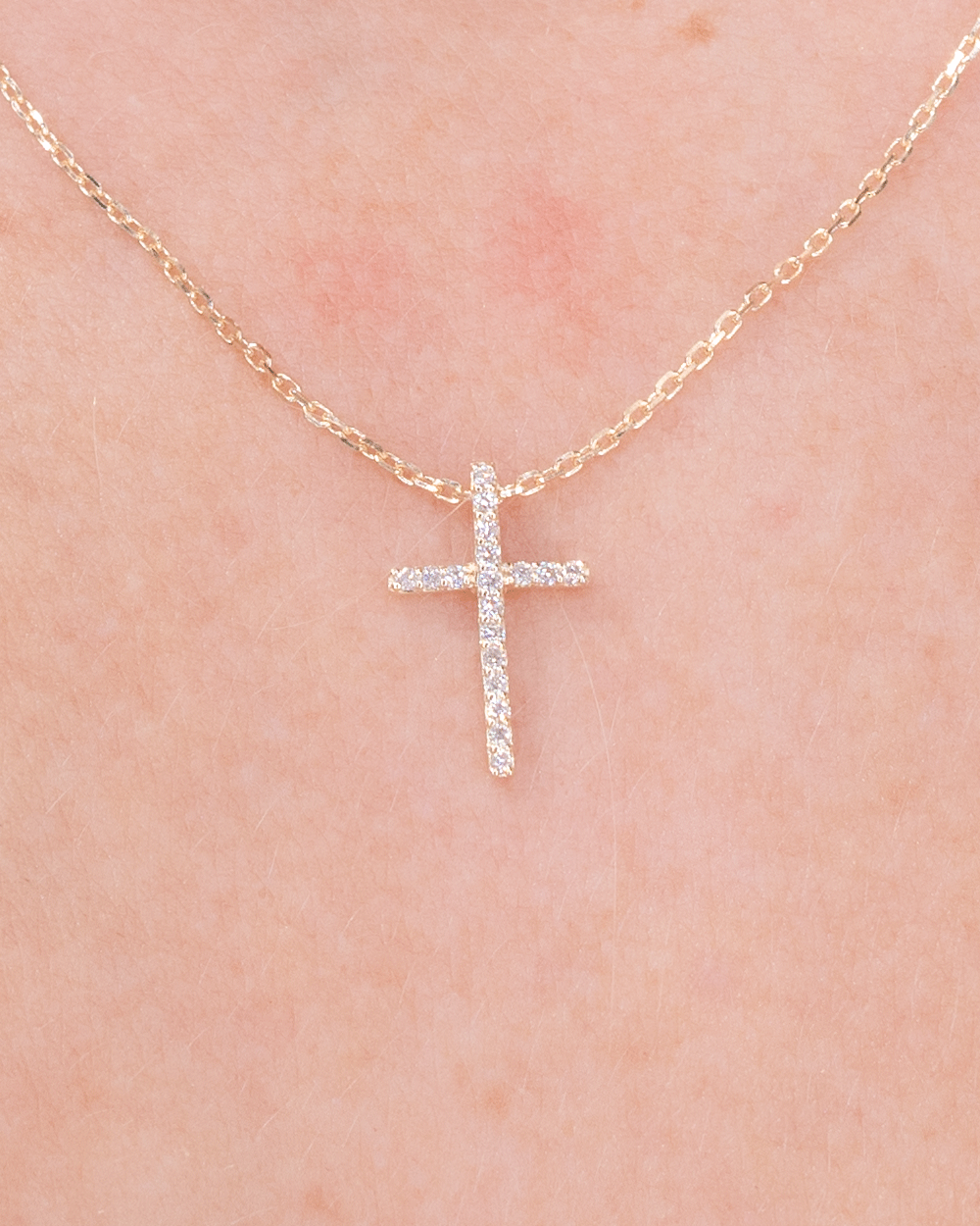 Pavé Cross 14k Yellow Gold Necklaces Princess Bride Diamonds