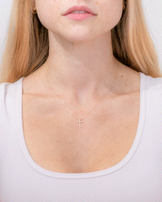 Pavé Cross 14k Yellow Gold Necklaces Princess Bride Diamonds