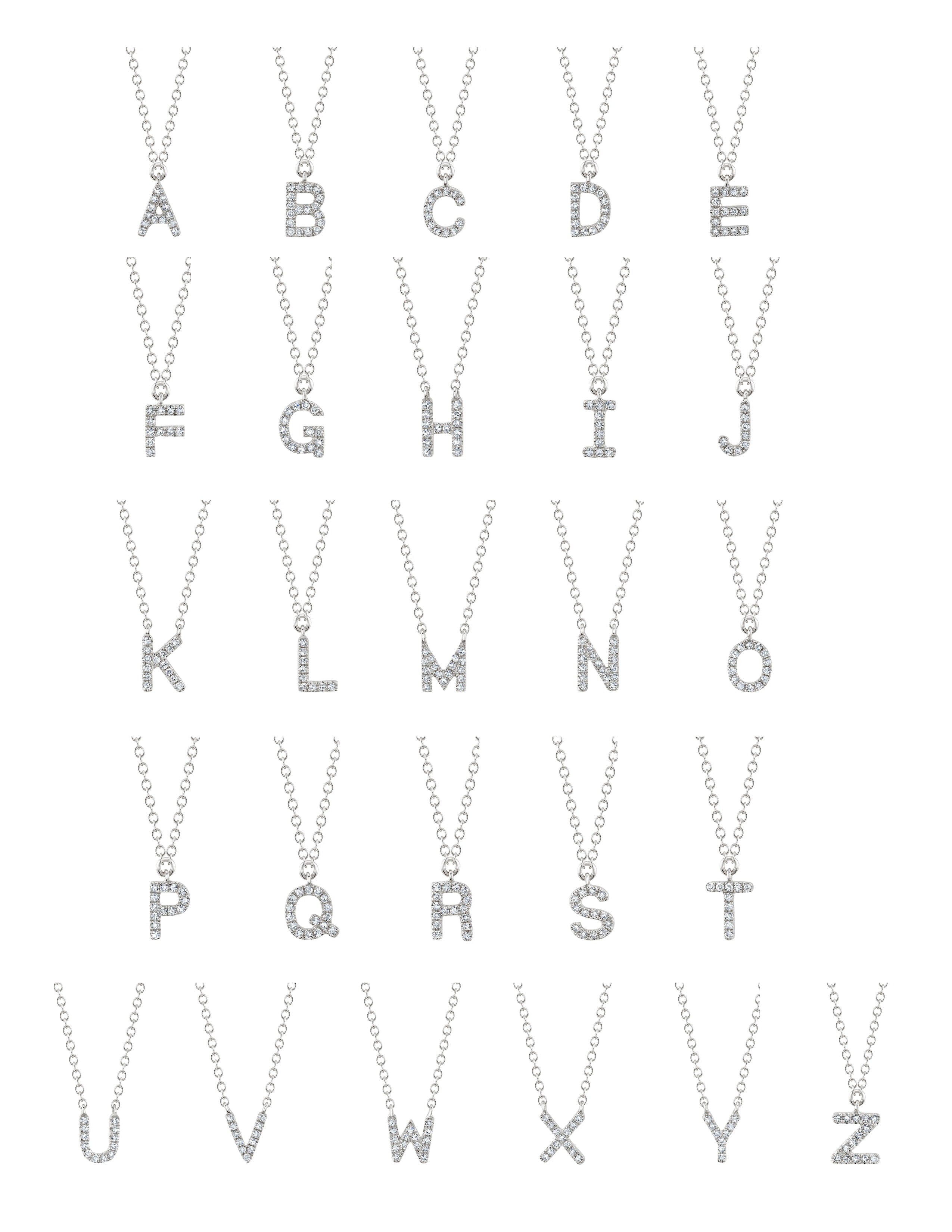 Pavé Diamond Initial Necklace Necklaces Princess Bride Diamonds