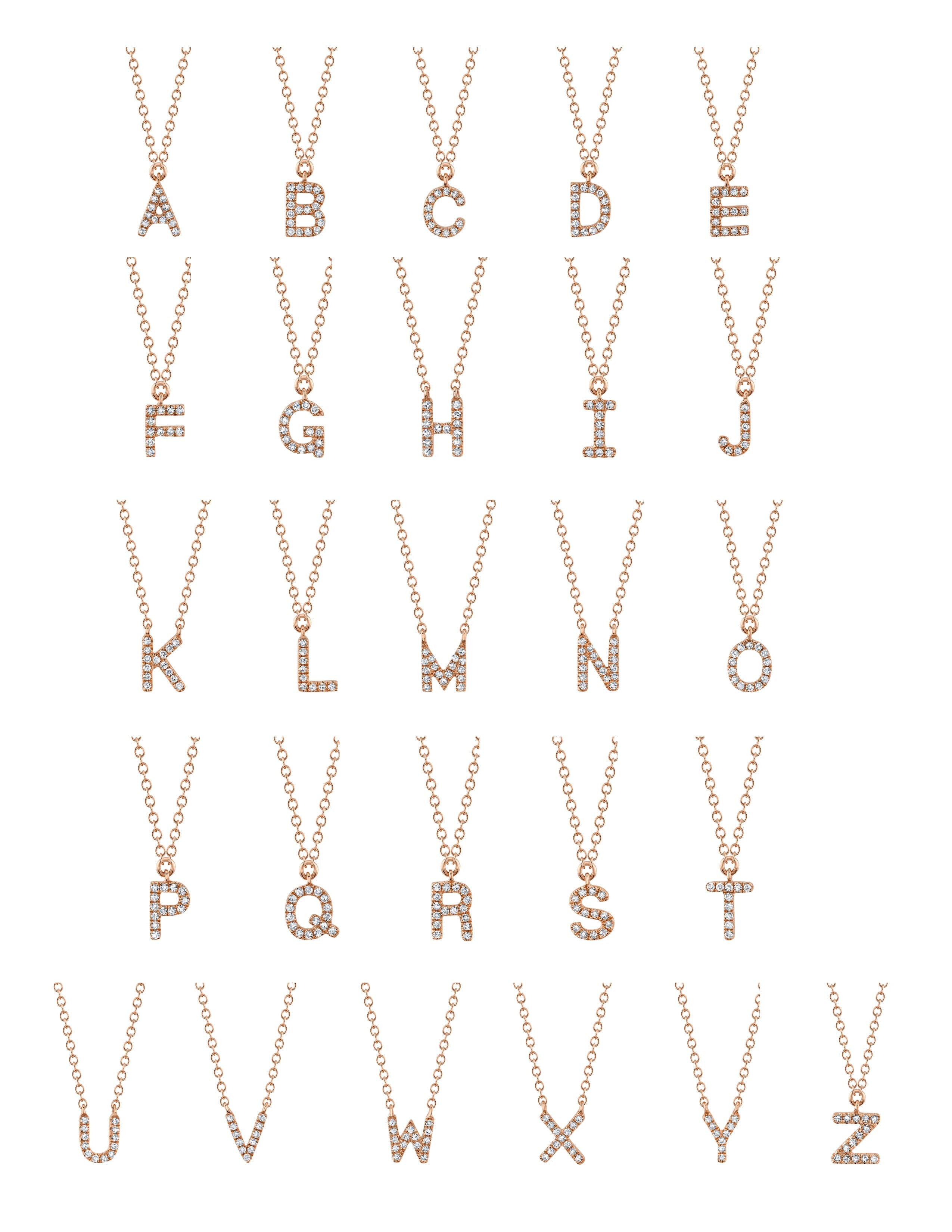 Pavé Diamond Initial Necklace Necklaces Princess Bride Diamonds