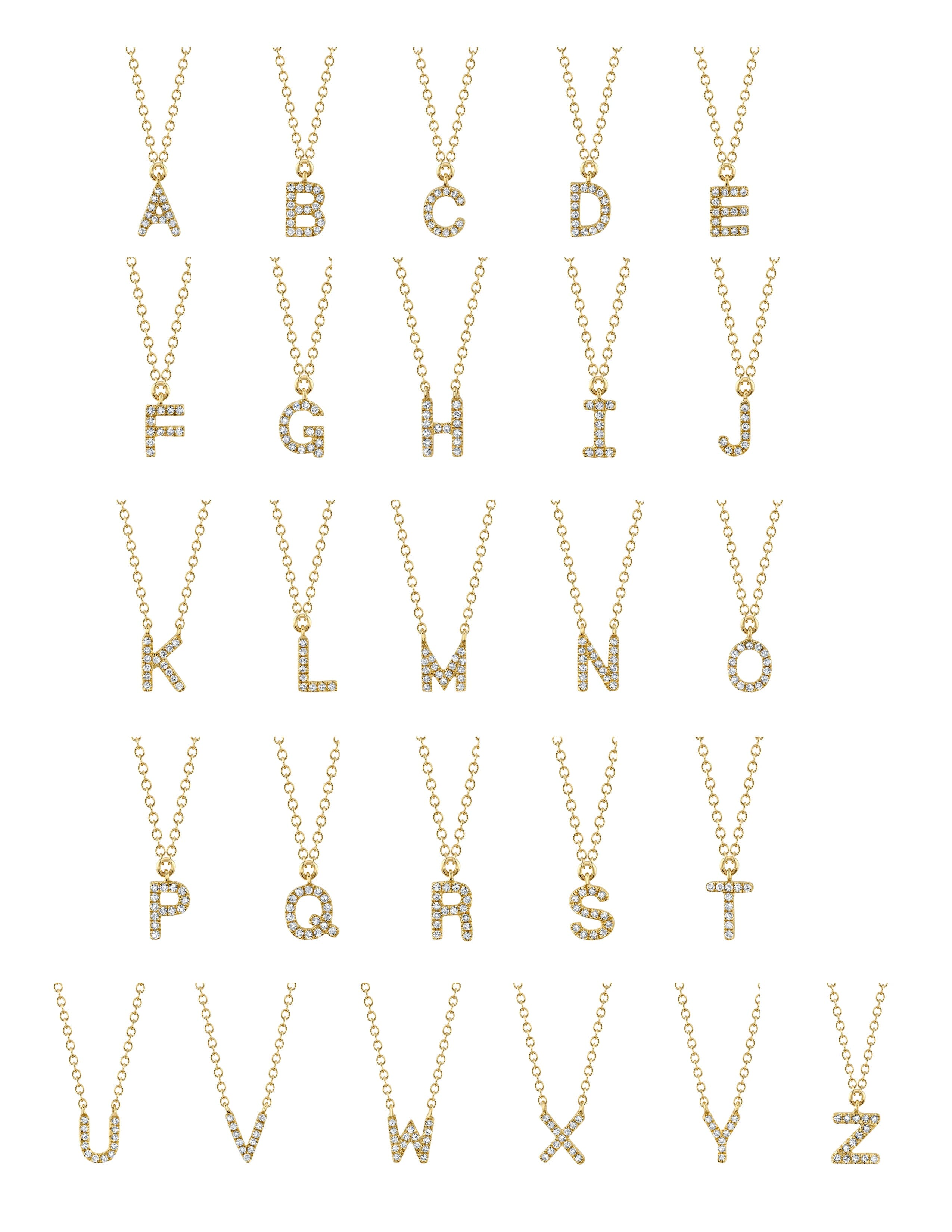 Pavé Diamond Initial Necklace Necklaces Princess Bride Diamonds
