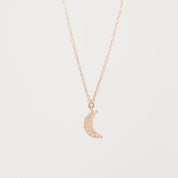 Pavé Diamond Moon Necklace Rose Gold Necklaces Princess Bride Diamonds