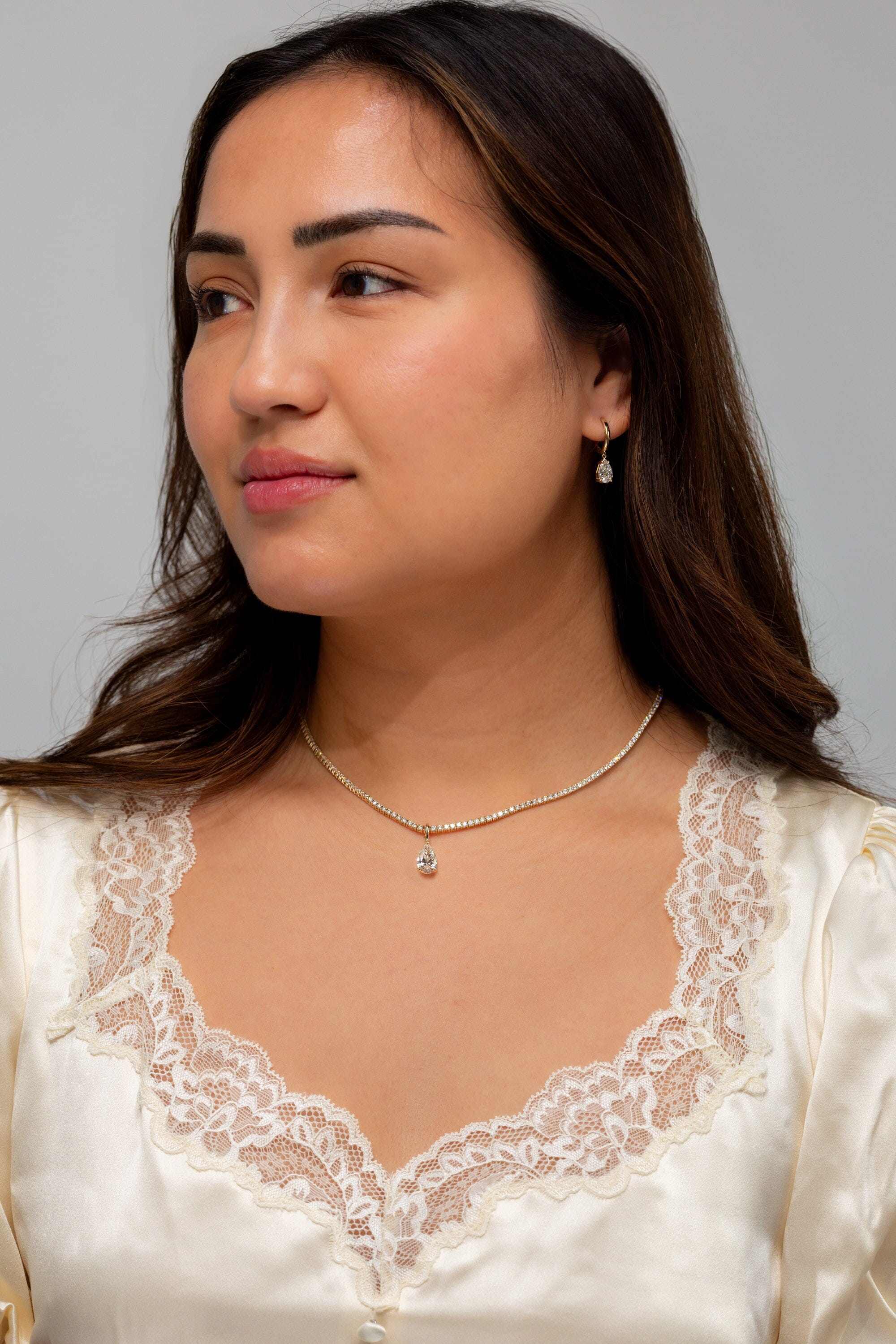 Pear Lab Diamond Tennis Necklace Necklaces Princess Bride Diamonds