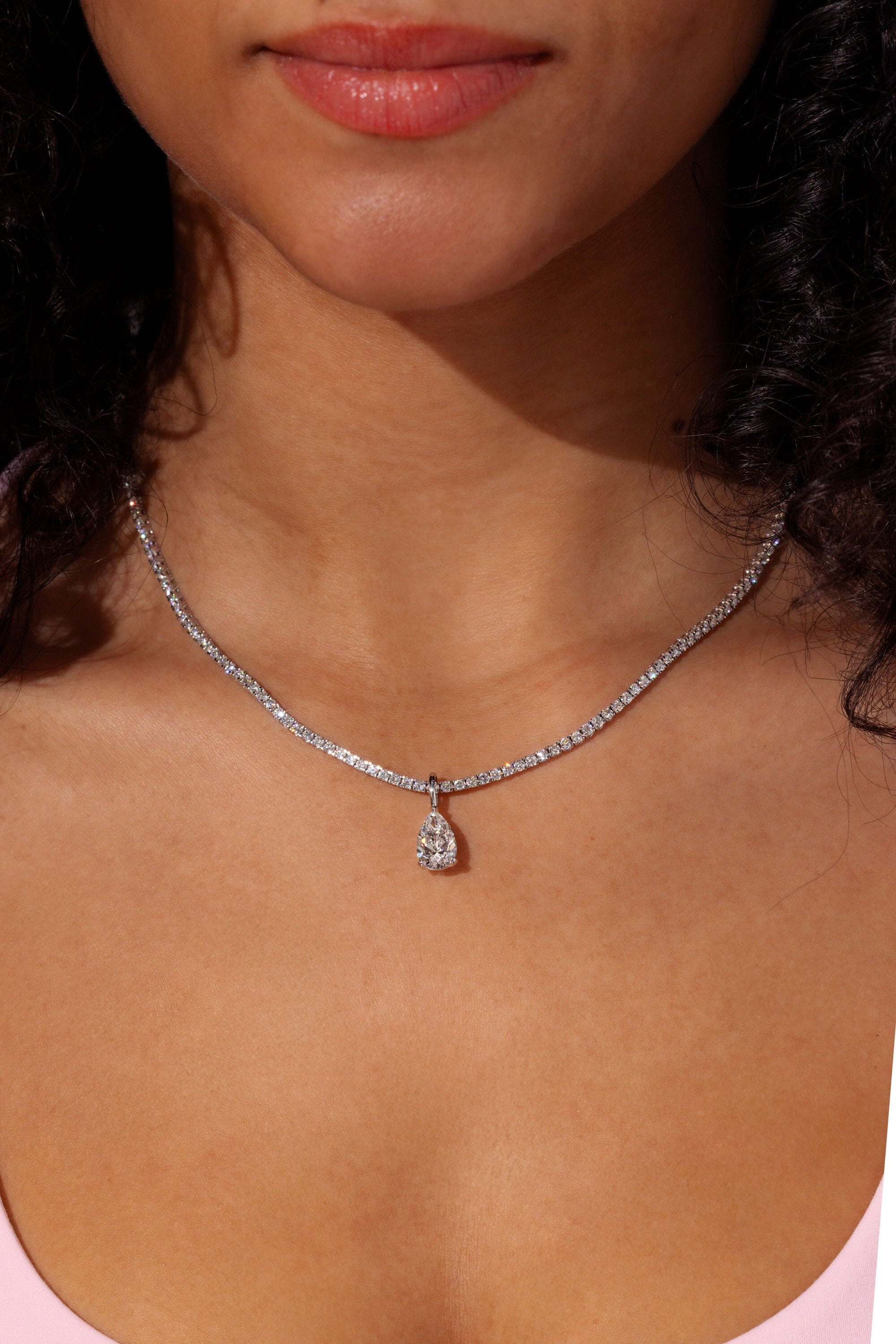 Pear Lab Diamond Tennis Necklace Necklaces Princess Bride Diamonds