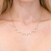 Pear Moonstone & Diamond Drip Necklace Necklaces Princess Bride Diamonds