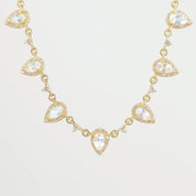 Pear Moonstone & Diamond Drip Necklace Necklaces Princess Bride Diamonds