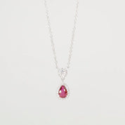 Pear Ruby Diamond Halo Drop Necklace Necklaces Princess Bride Diamonds