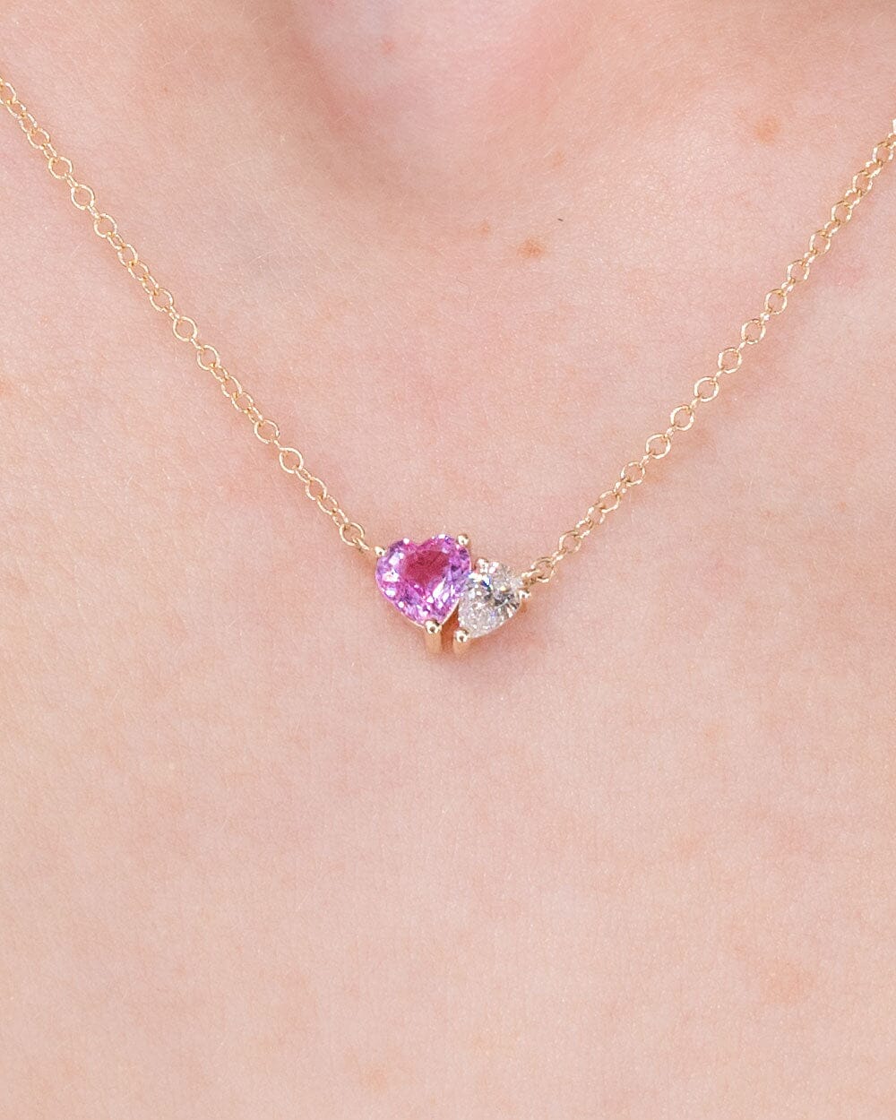 Pink Sapphire & Diamond Toi Et Moi Necklace Necklaces Princess Bride Diamonds