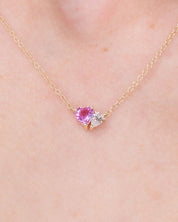 Pink Sapphire & Diamond Toi Et Moi Necklace Necklaces Princess Bride Diamonds