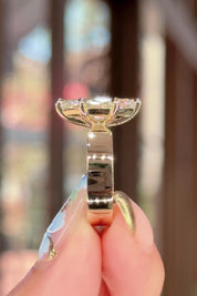 3.02ct E-VS1 Marquise Lab Diamond Flat Taper Ring