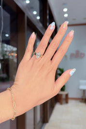 3.02ct E-VS1 Marquise Lab Diamond Flat Taper Ring