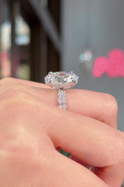 8.02ct E-VS1 Oval Lab Diamond Mini Oval Engagement Ring
