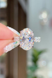 8.02ct E-VS1 Oval Lab Diamond Mini Oval Engagement Ring
