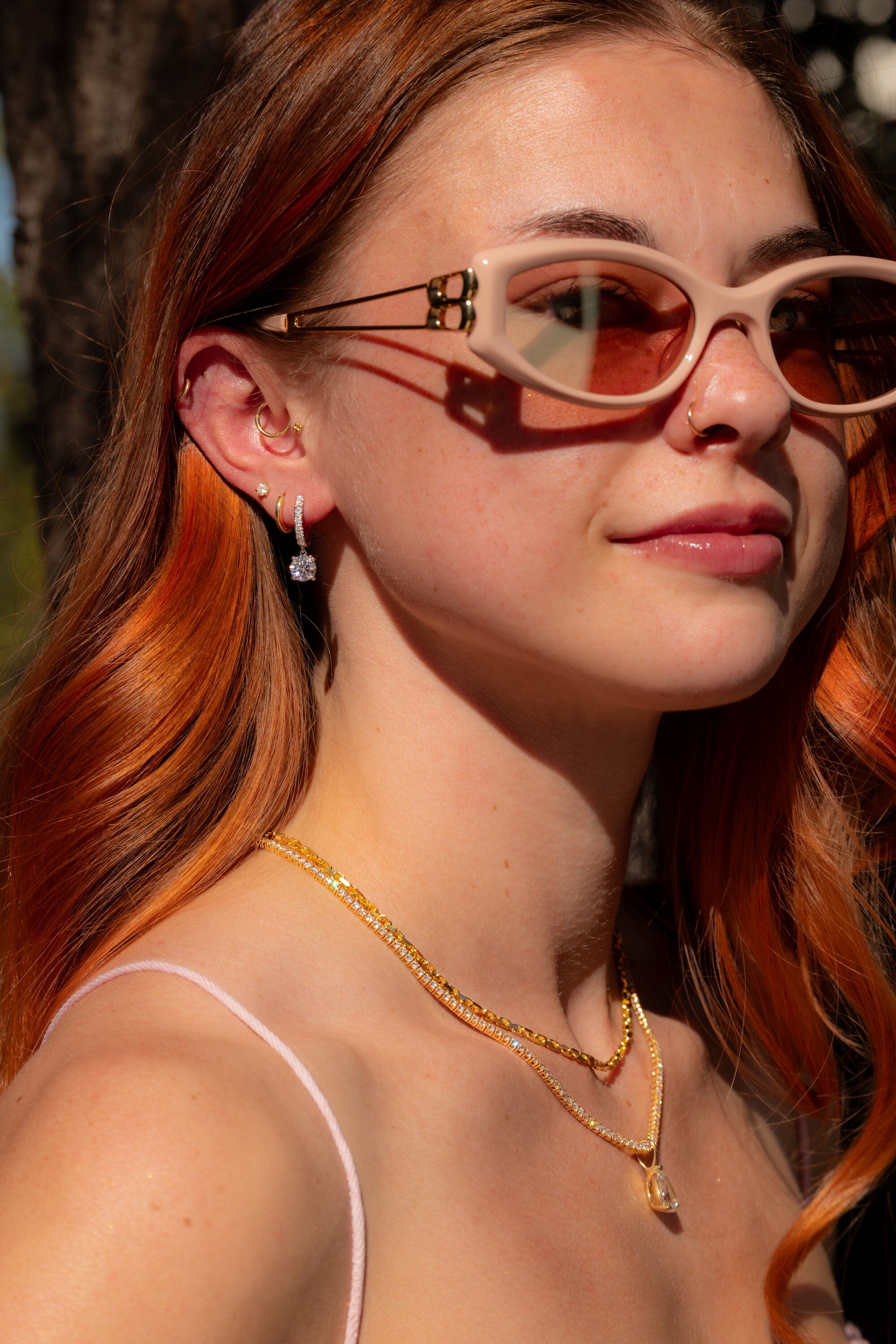 Round Drop Hoops Earrings Princess Bride Diamonds