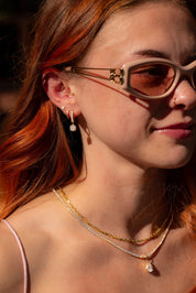 Round Drop Hoops Earrings Princess Bride Diamonds