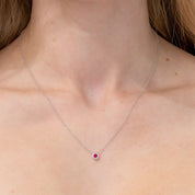 Ruby & Diamond Halo Necklace Necklaces Princess Bride Diamonds