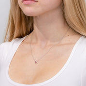 Ruby & Diamond Halo Necklace Necklaces Princess Bride Diamonds