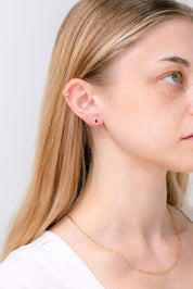 Ruby & Diamond Pear Halo Studs Earrings Princess Bride Diamonds