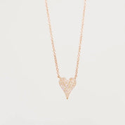 Small Pavé Heart Necklace Rose Gold Necklaces Princess Bride Diamonds