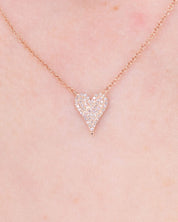 Small Pavé Heart Necklace Rose Gold Necklaces Princess Bride Diamonds