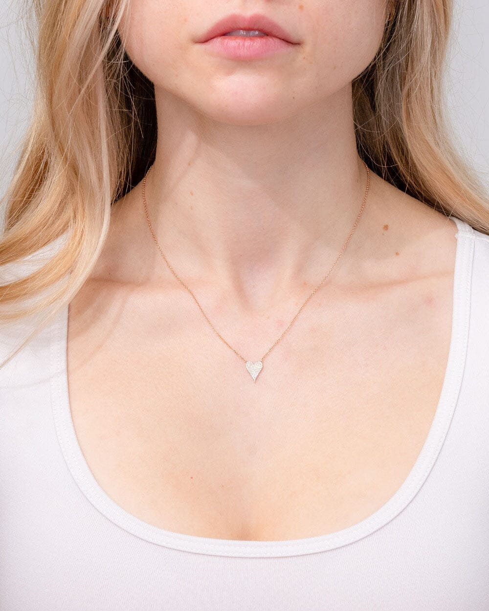 Small Pavé Heart Necklace Rose Gold Necklaces Princess Bride Diamonds